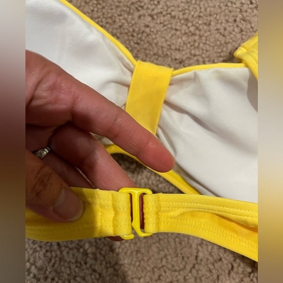 SHEKINI yellow removable padded Swim Top - Picture 4 of 8